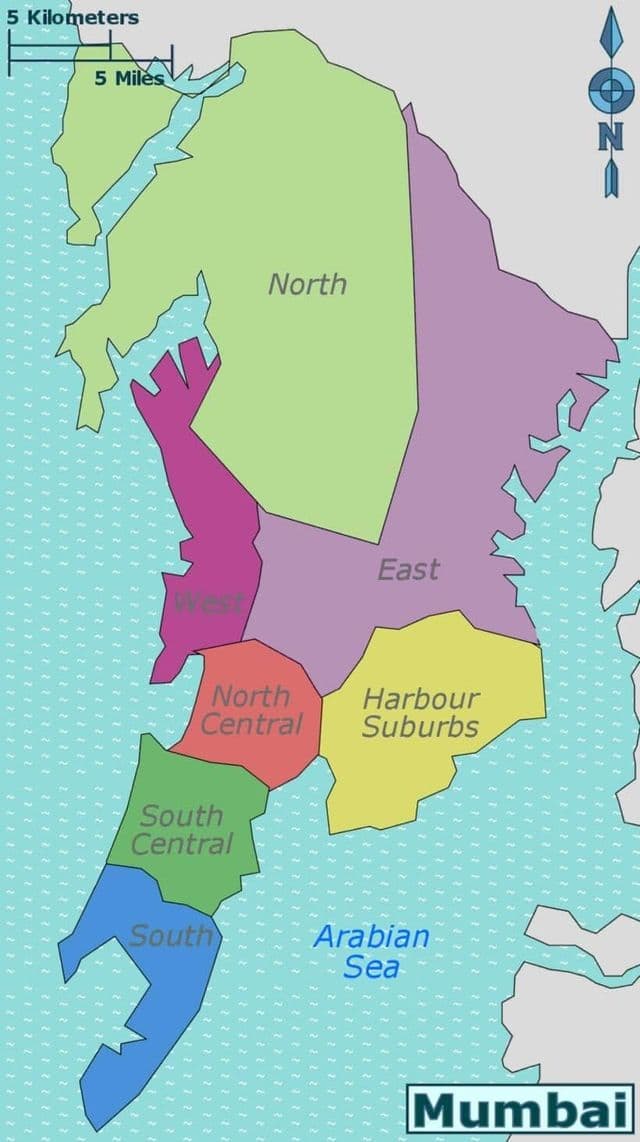 Mumbai - Bombay neighborhoods map