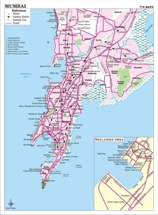 Mumbai - Bombay transportation map